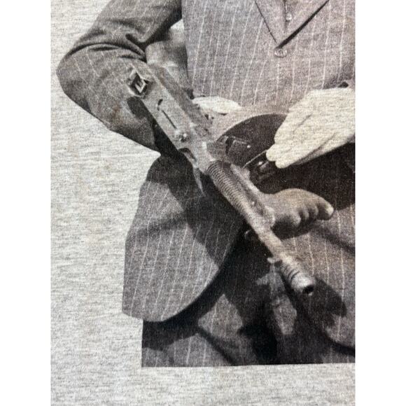 Winston Churchill Tommy Gun Shirt XL Imperial War Museum Preowned Y2K Gray IWM - Picture 5 of 7